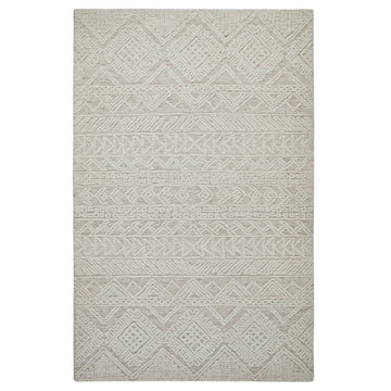 Hampton Provence Modern Abstract Distressed Hand-Woven Textured Wool Loop Pile Beige/Ivory Rug-Melrose-Rug Love - The Most Loved Rug Store